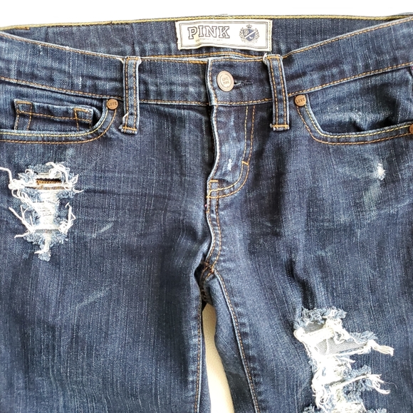 2/40$ Victoria Secret PINK ripped skinny jeans - Picture 5 of 9